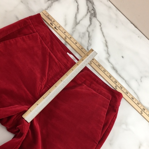RSVP By Talbots Pants Womens 4 Red Velvet Cotton Skinny‎ Leg Ruffle - Picture 12 of 13